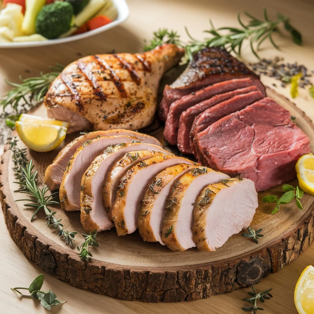 A visually appealing arrangement of Candida diet-friendly meats