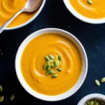Creamy Roasted Pumpkin Soup From Top.