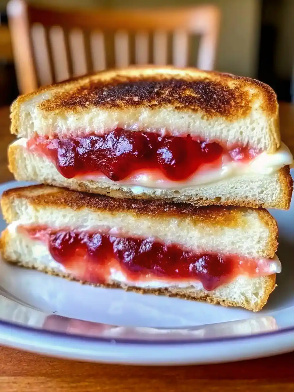 Fried Strawberry Cheesecake Sandwiches with fresh strawberries and cream cheese filling