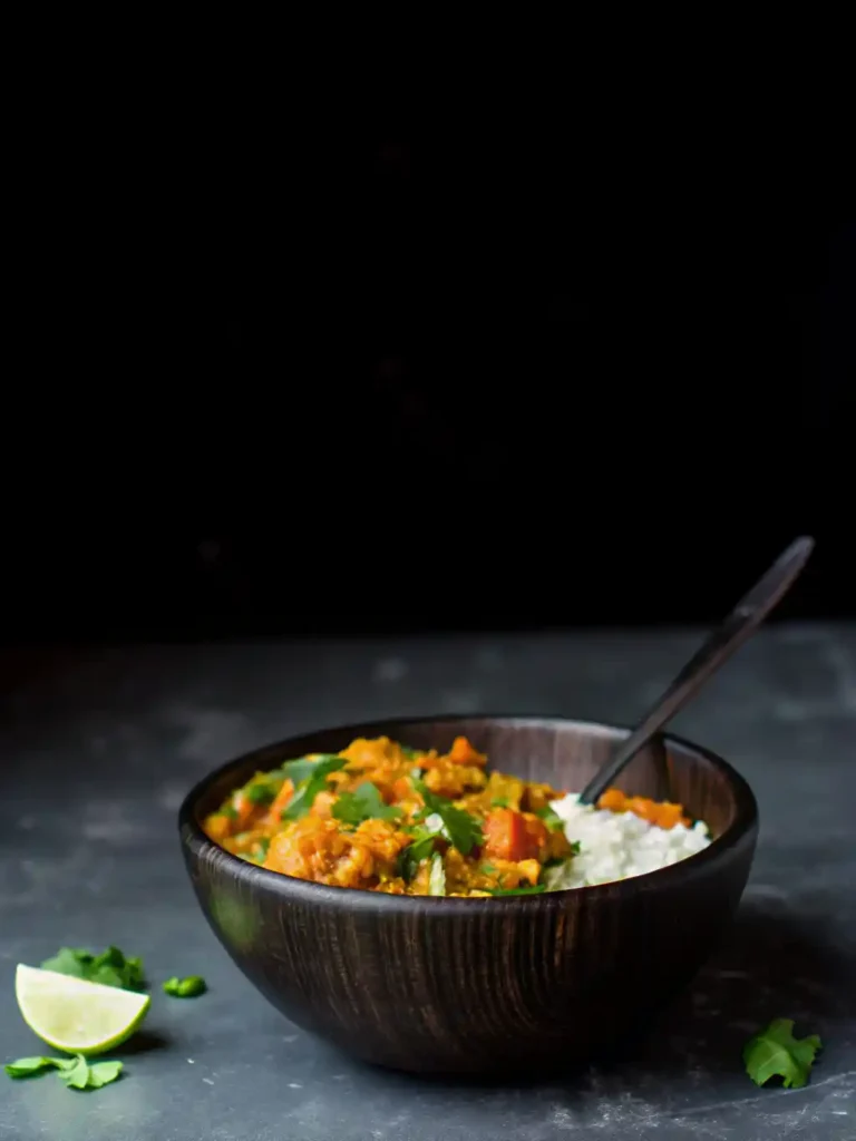Front Shor of Sweet Potato and Chickpea Curry Bowl.