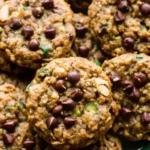 Delicious zucchini cookies loaded with chocolate chips and spices.