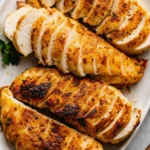 Delicious easy crockpot chicken recipe in a slow cooker with seasonings.