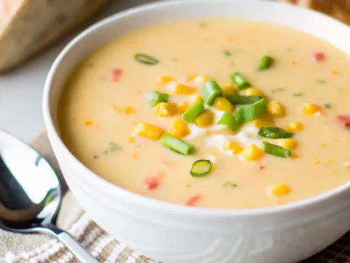Delicious bowl of crawfish bisque soup recipe with Cajun spices and rich flavors.