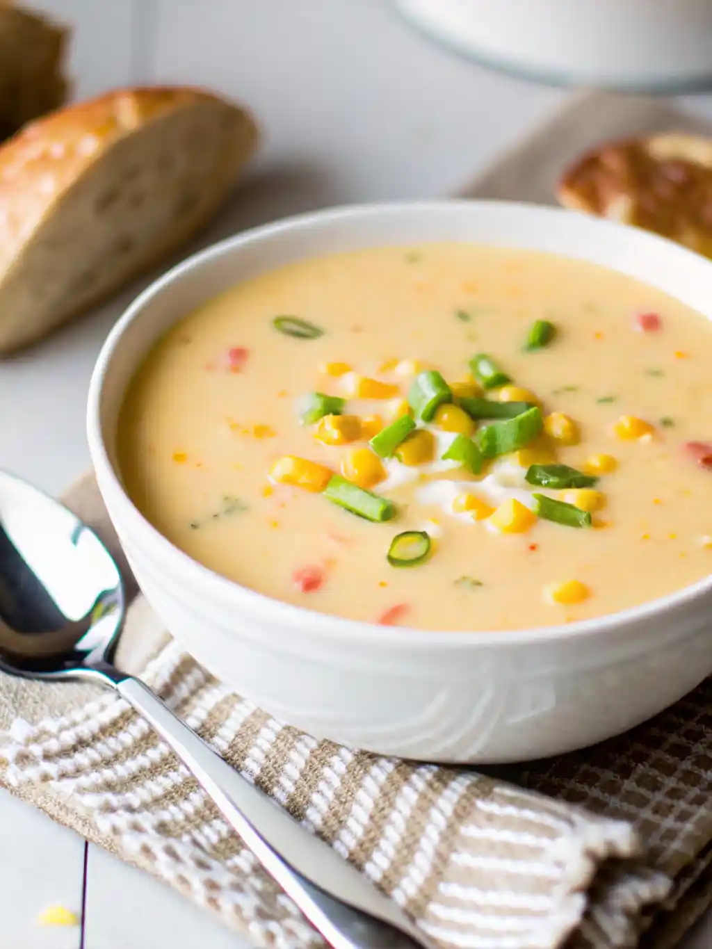 Delicious bowl of crawfish bisque soup recipe with Cajun spices and rich flavors.