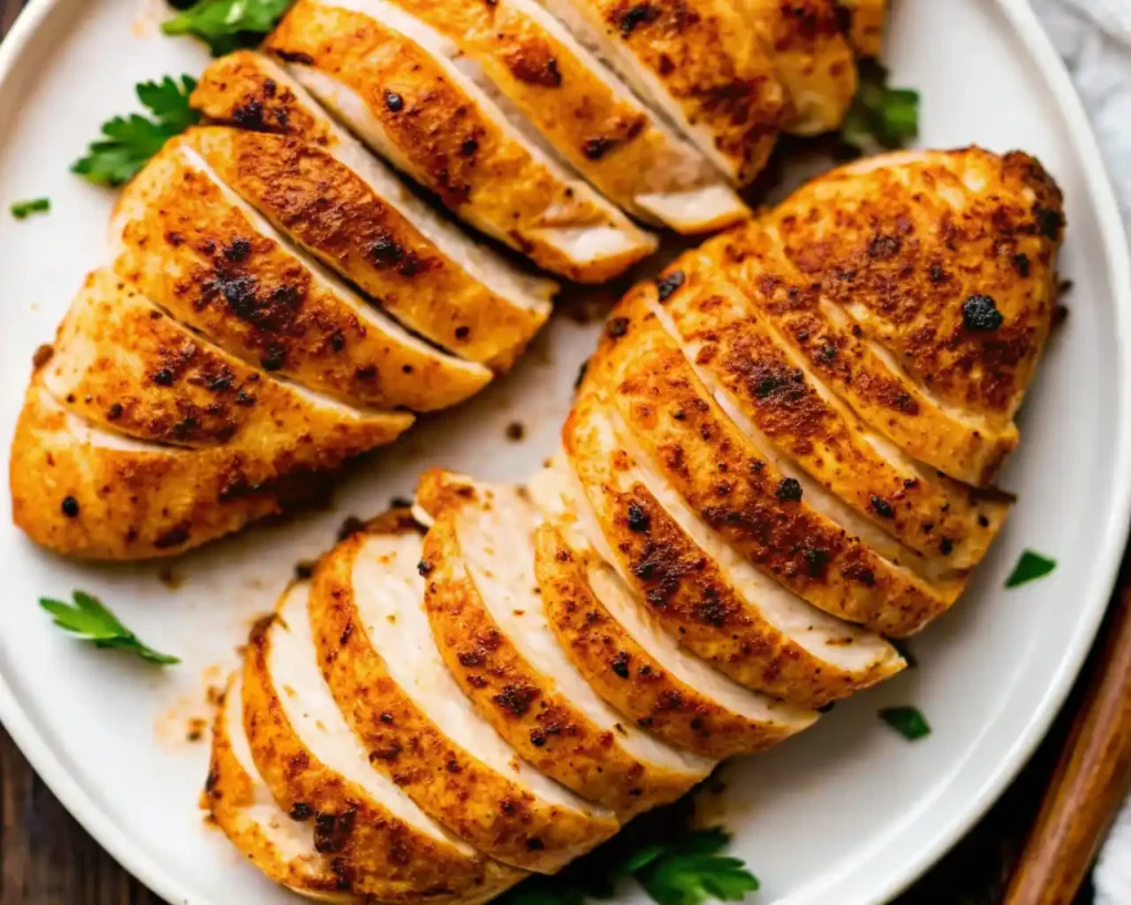 Delicious easy crockpot chicken recipe in a slow cooker with seasonings.