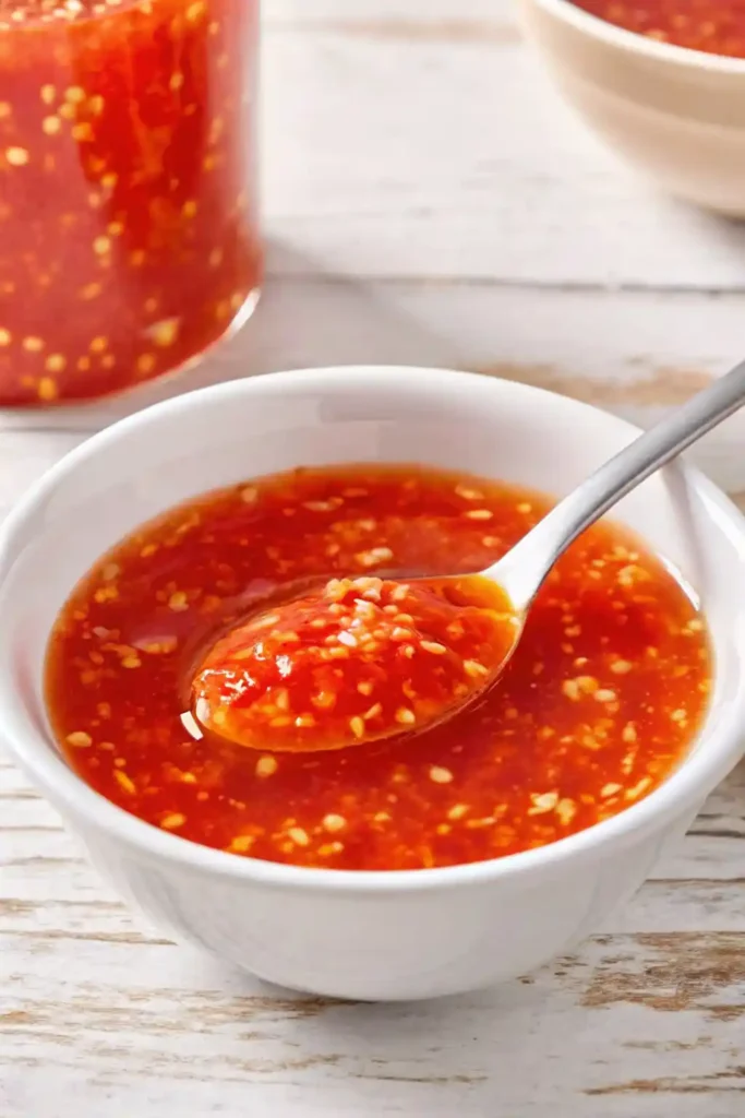 Delicious homemade sweet chili sauce recipe with a balance of sweet and spicy.