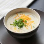 Delicious 4 ingredient potato soup served in a bowl, perfect for a quick comfort meal.