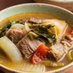 A Close Up Picture to Filipino sinigang soup recipe.