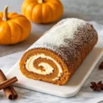 Creamy Pumpkin Spice Roll Cake