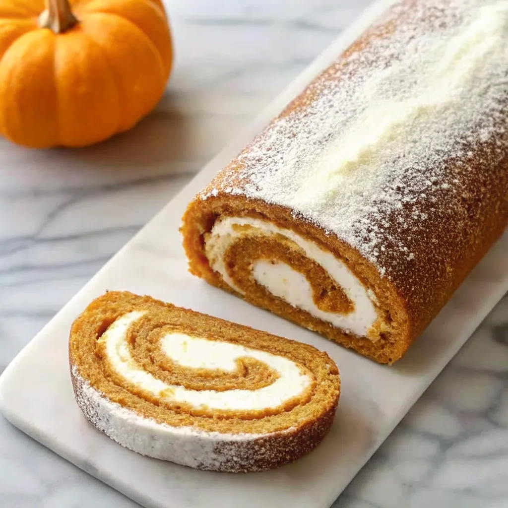 Creamy Pumpkin Spice Roll Cake