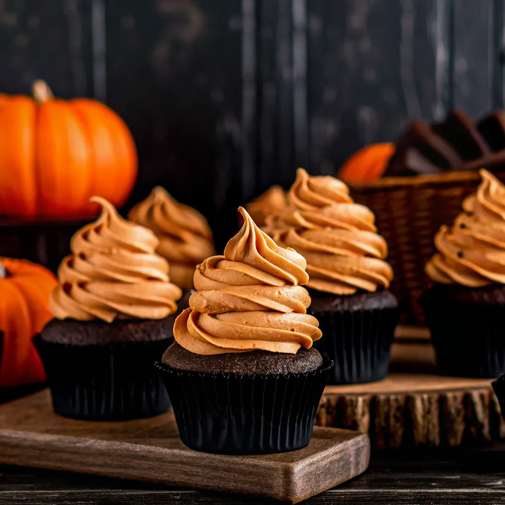 Chocolate Pumpkin Cupcakes