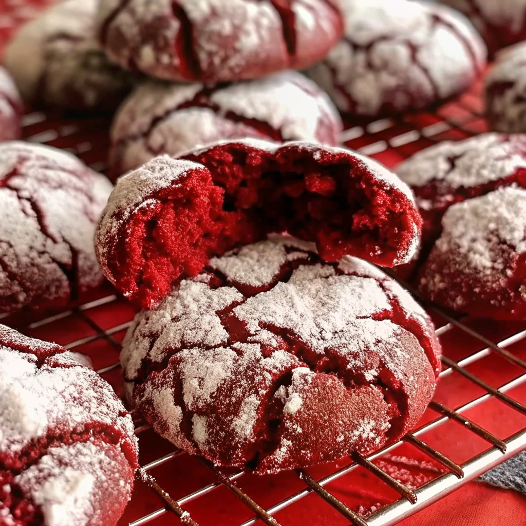 Red Velvet Crinkle Cookies