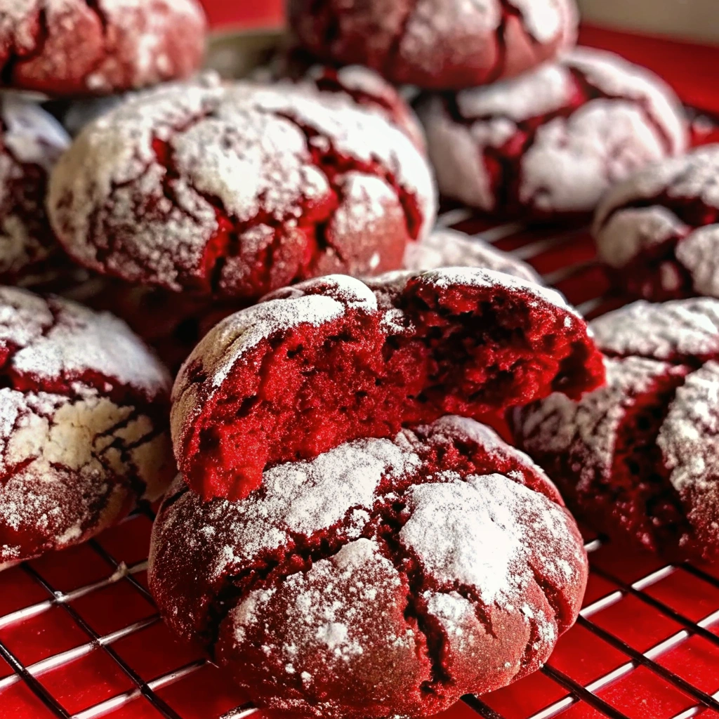 Red Velvet Crinkle Cookies