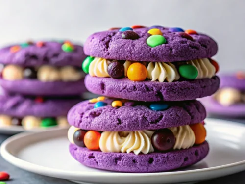 Purple Monster Cookie Sandwiches