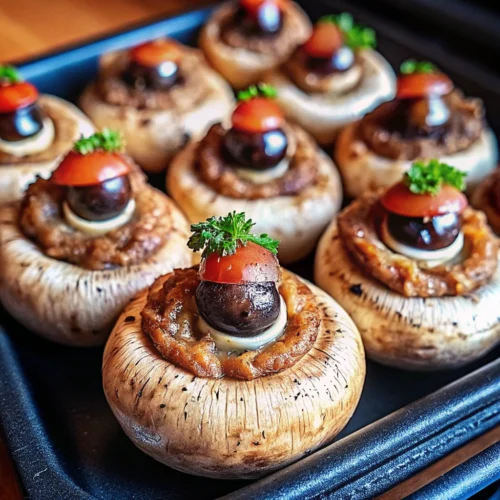 Spooky Stuffed Mushroom Eyeballs