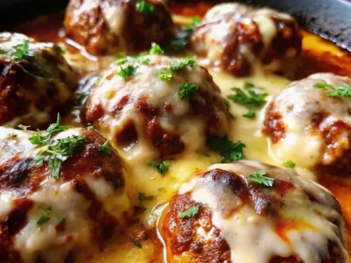 Image of Crockpot French Onion Meatballs