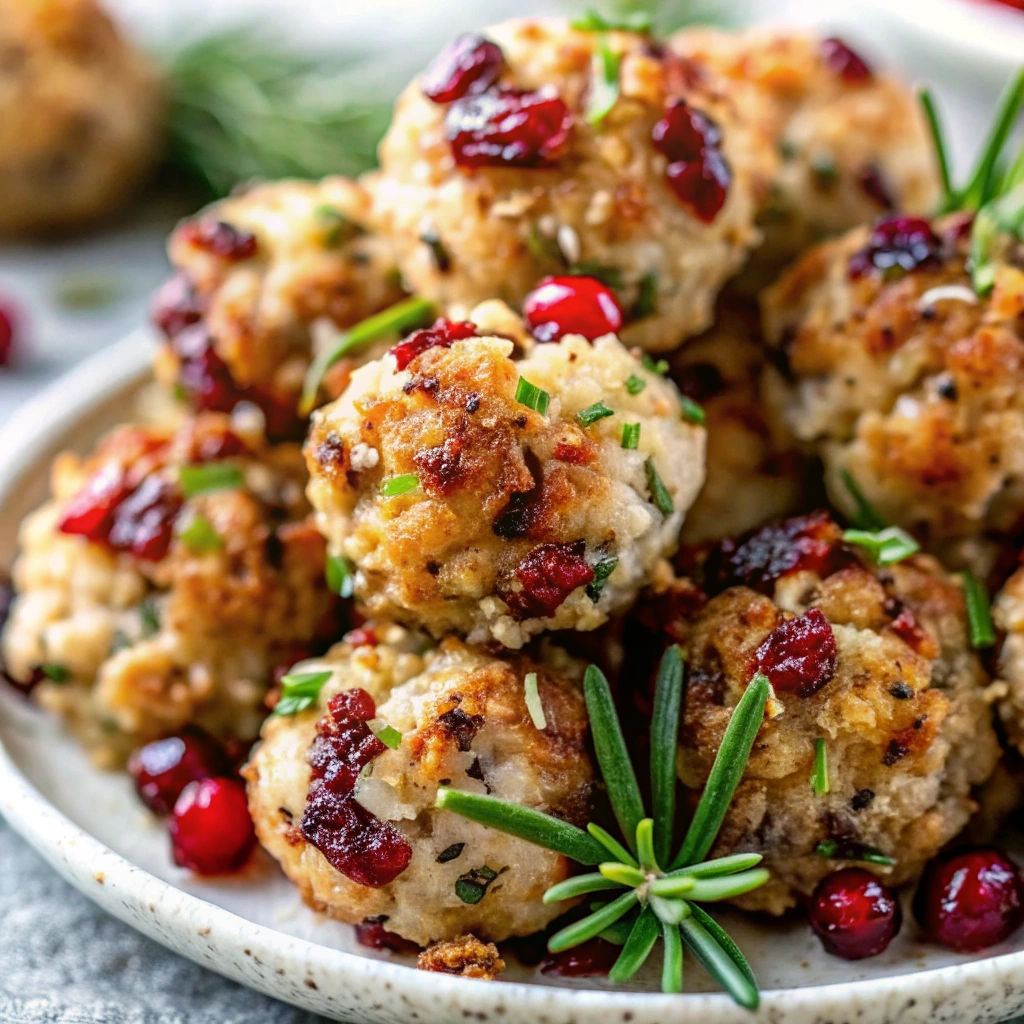 Image of Cranberry Turkey Stuffing Balls