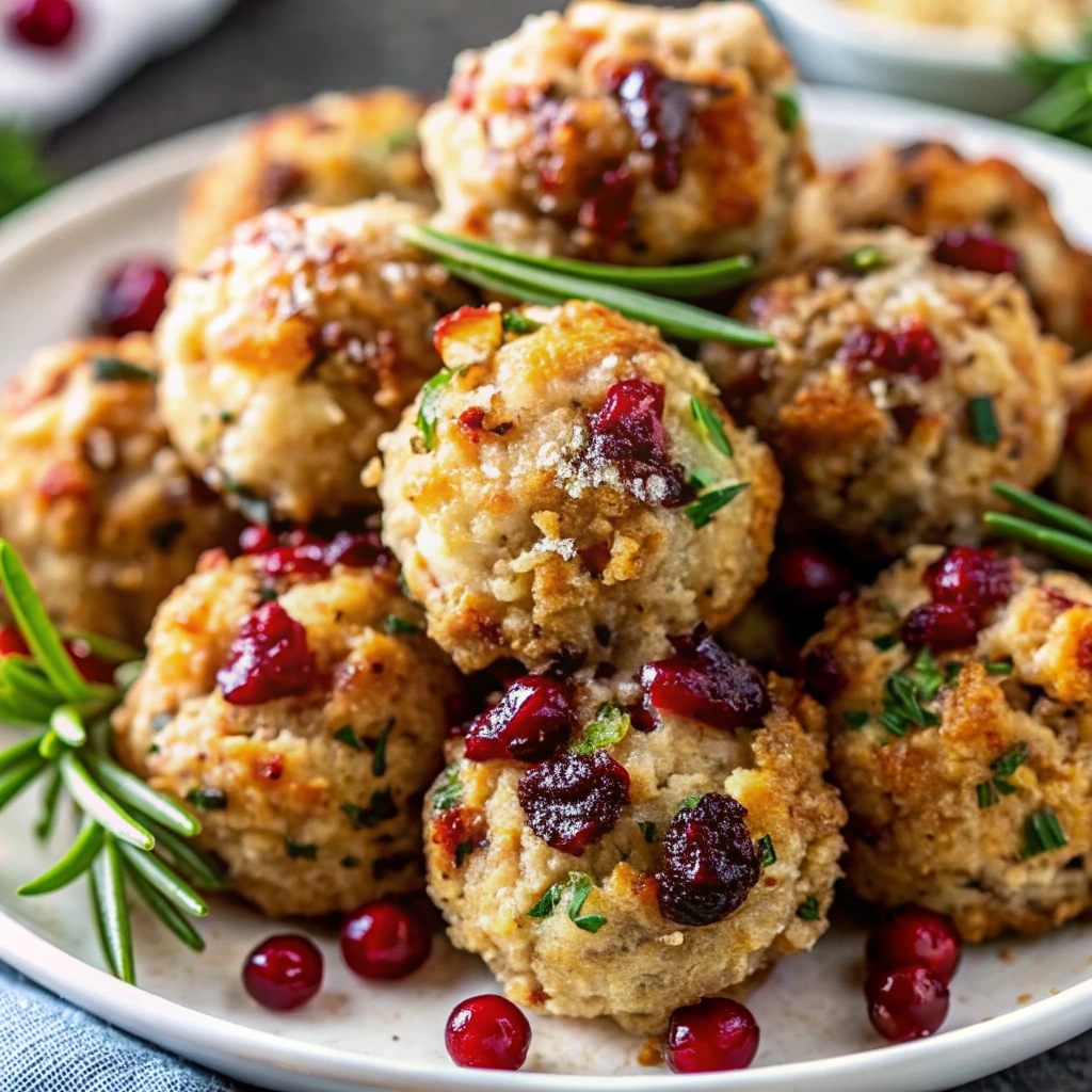 Image of Cranberry Turkey Stuffing Balls