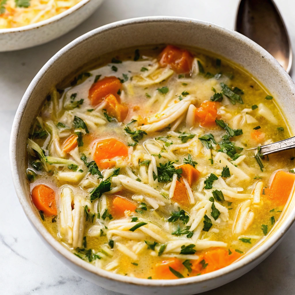 Image of Lemon Chicken Orzo Soup recipe
