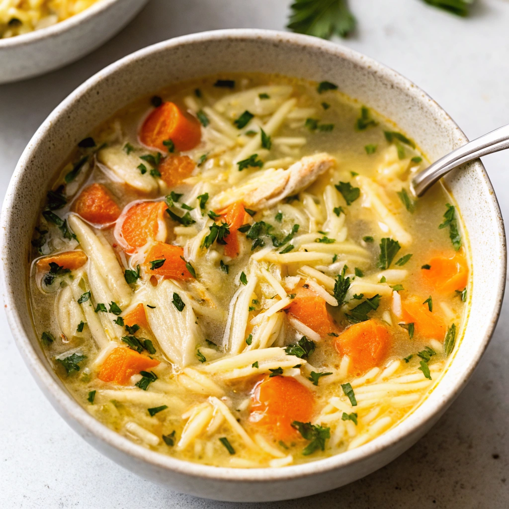 Image of Lemon Chicken Orzo Soup recipe