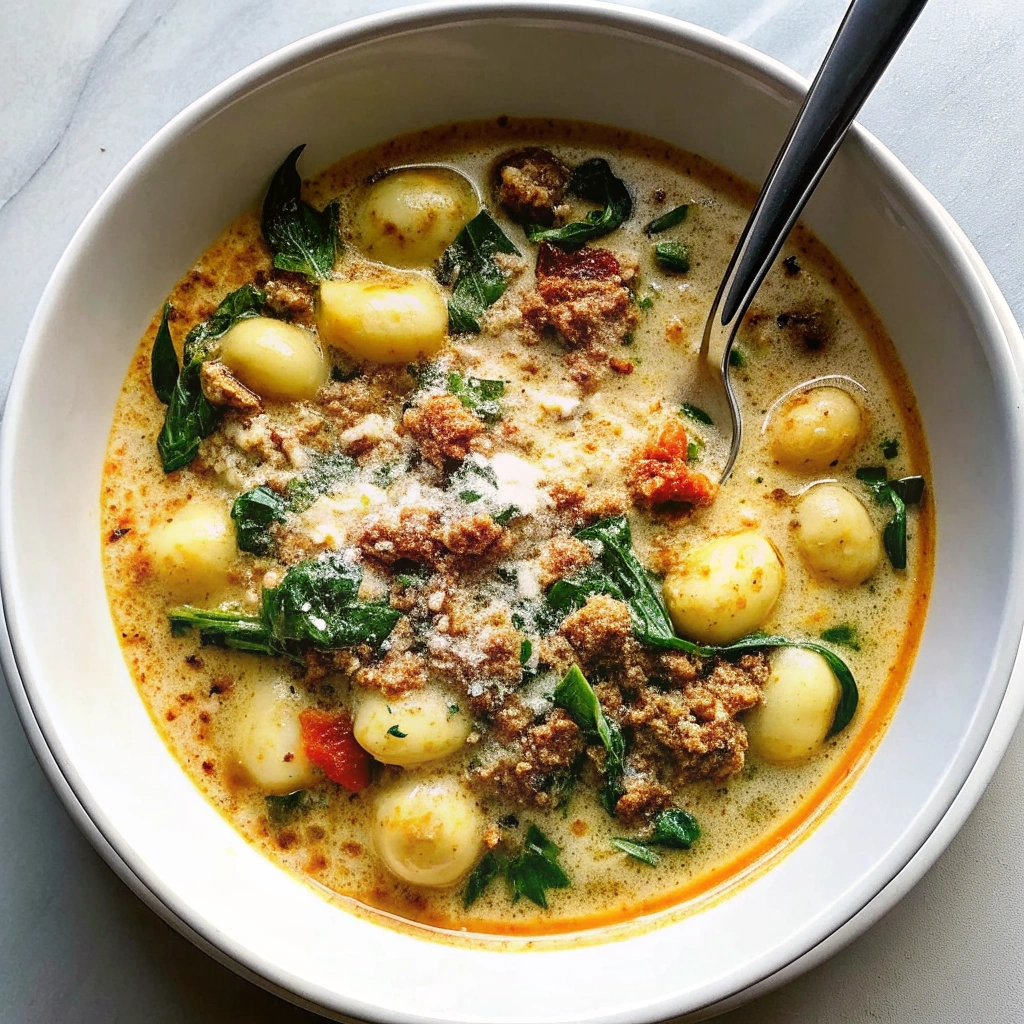 Image of Creamy Italian Sausage Gnocchi Soup