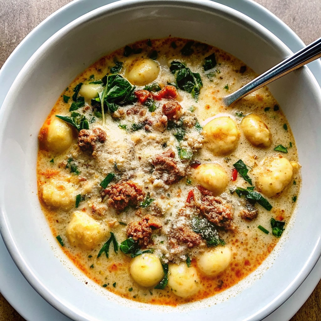Image of Creamy Italian Sausage Gnocchi Soup
