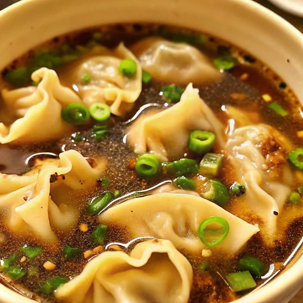 Image of a cozy Chicken Potsticker Soup