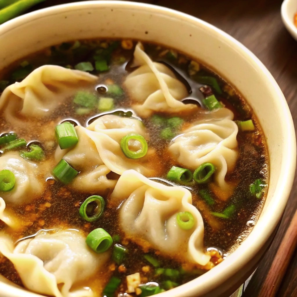 Image of a cozy Chicken Potsticker Soup