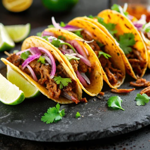 Image of Crock Pot Birria Tacos on a stone plate