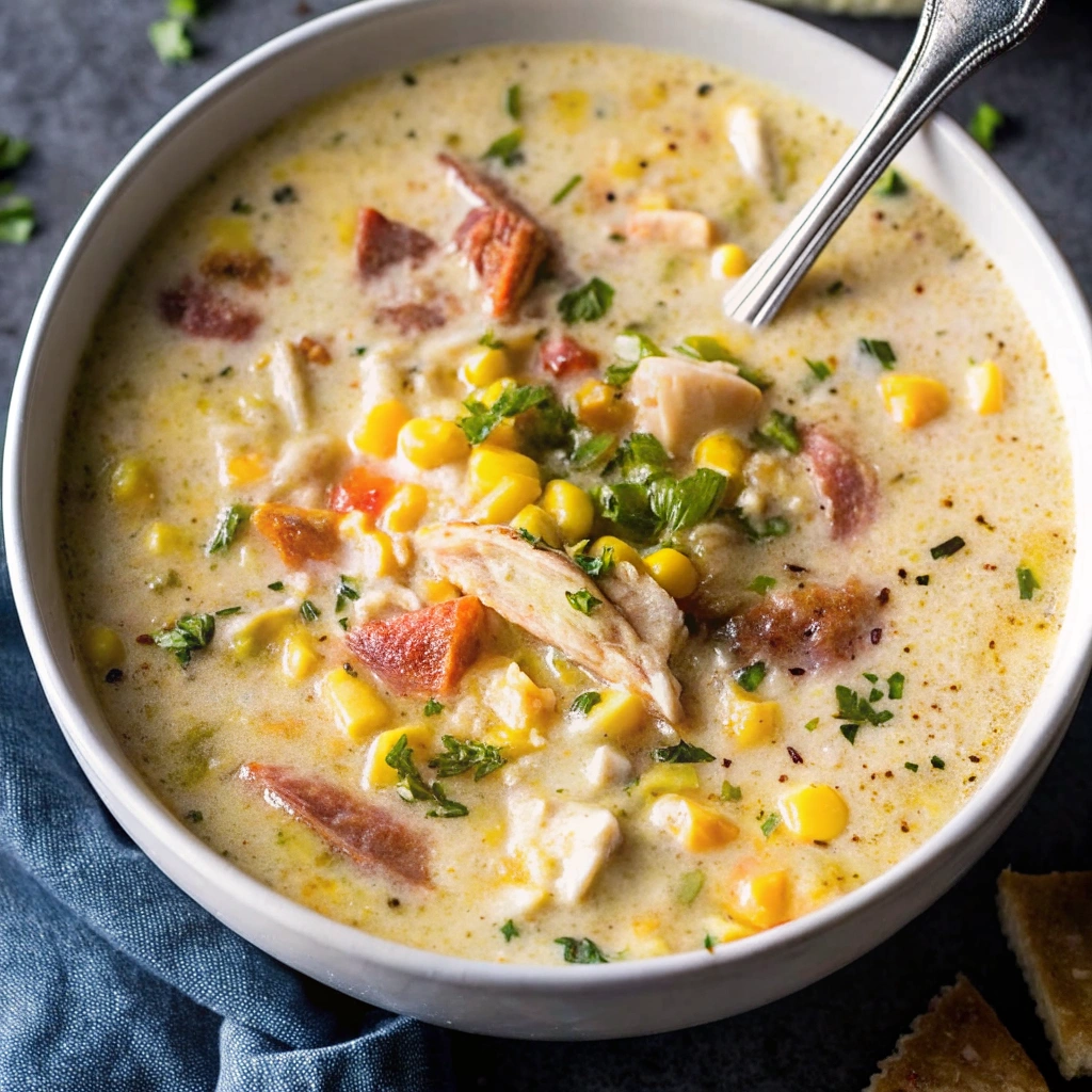 Image of Creamy Crockpot Chicken Corn Chowder
