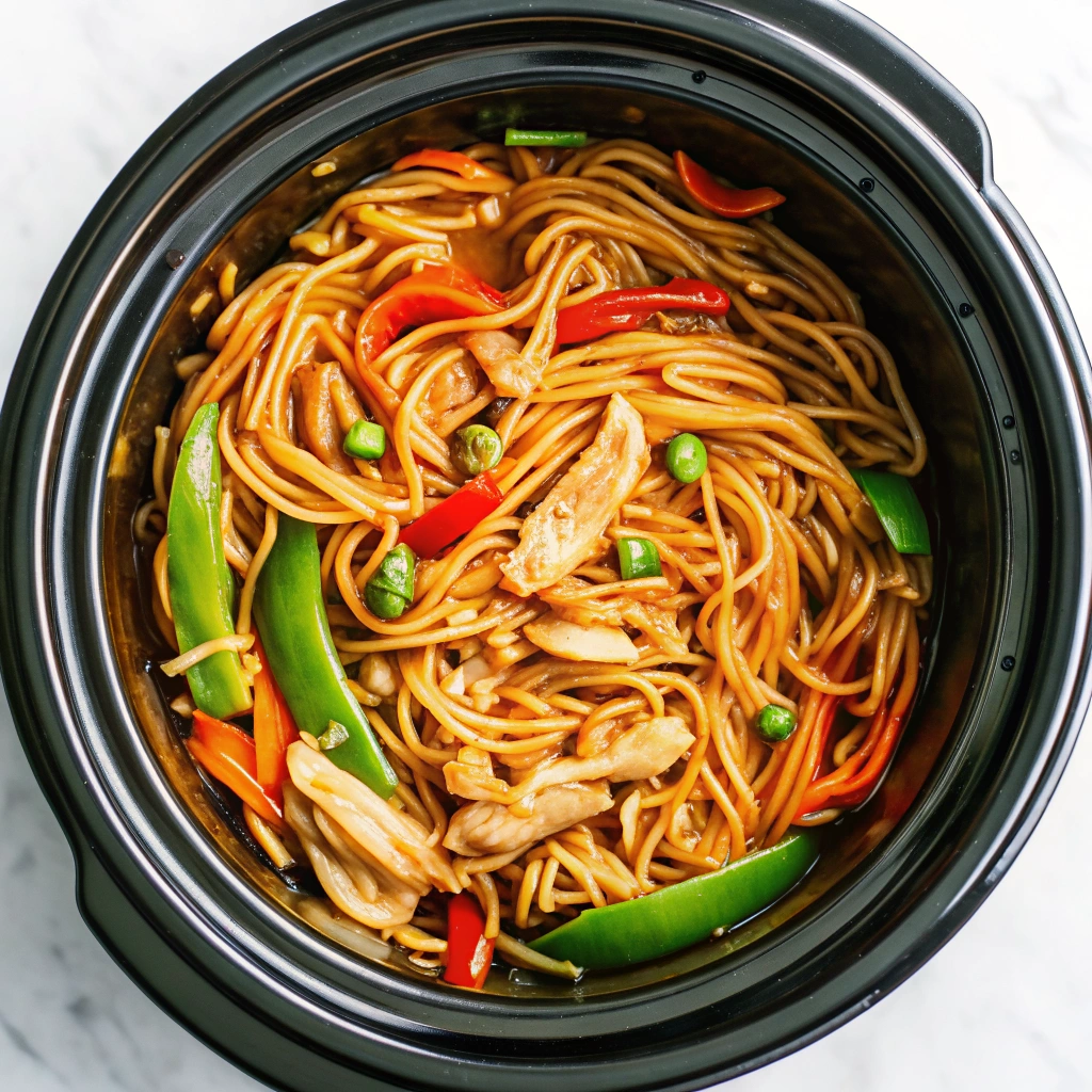 Image of Crockpot Chicken Lo Mein