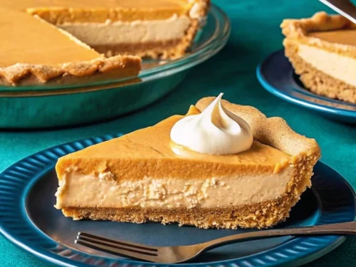 Close up of Double Layer Pumpkin Cheesecake