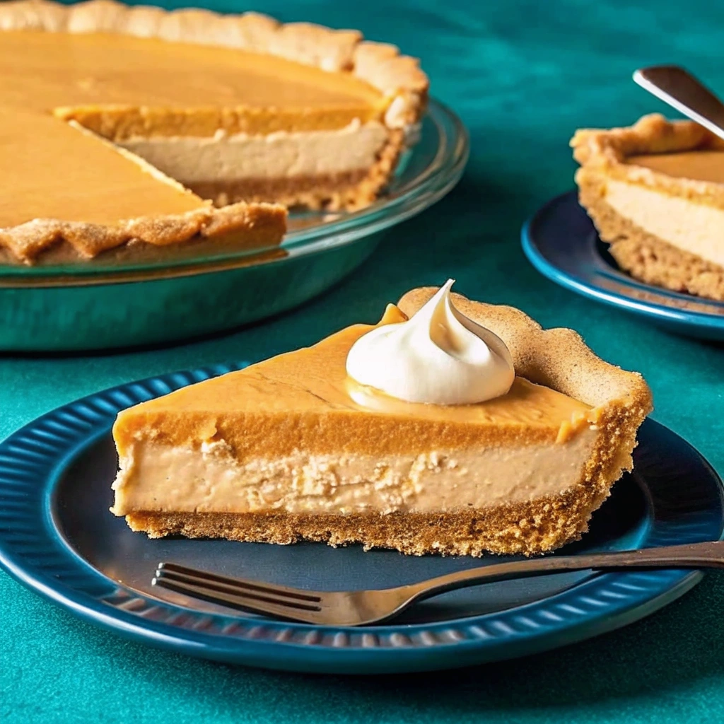Close up of Double Layer Pumpkin Cheesecake