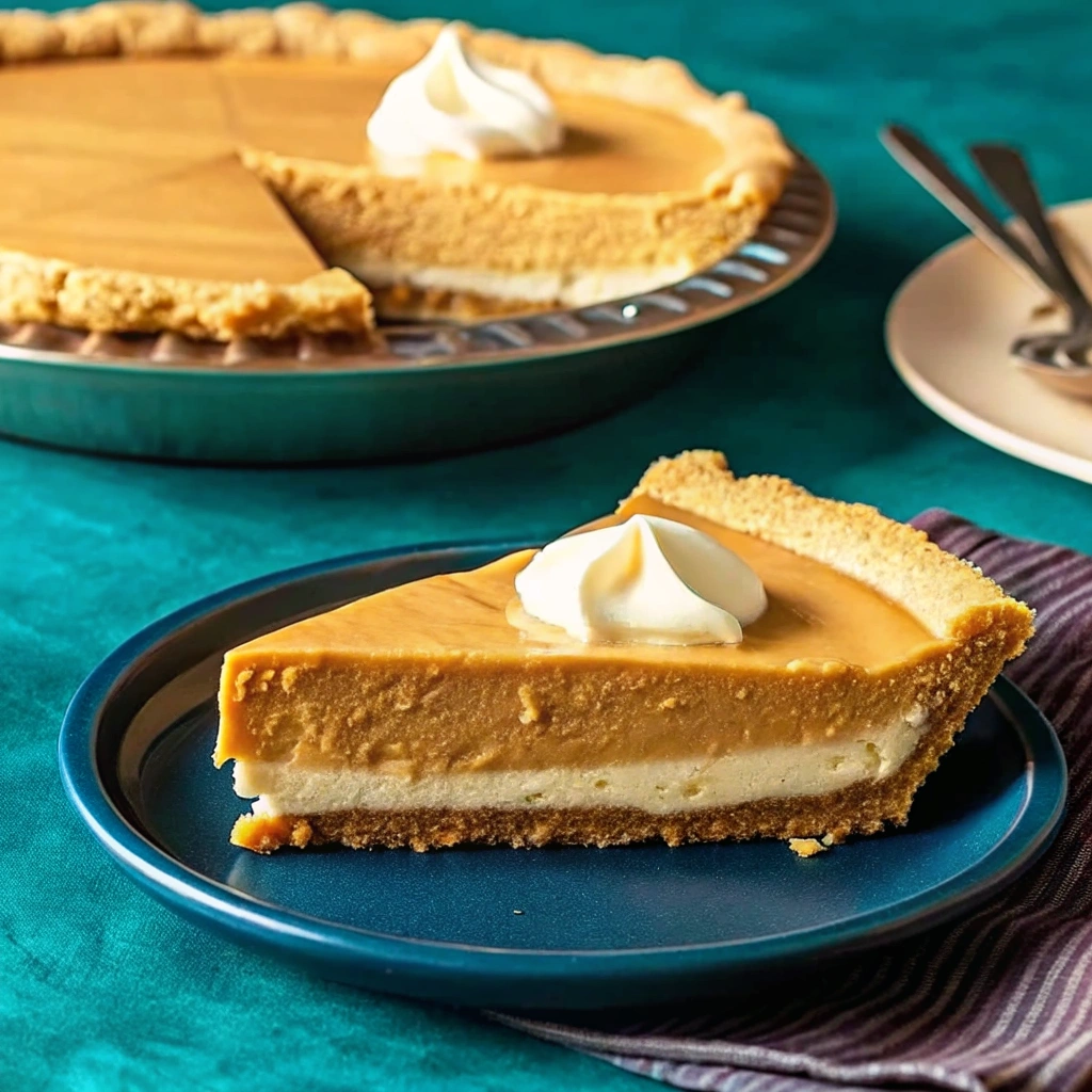 Close up of Double Layer Pumpkin Cheesecake