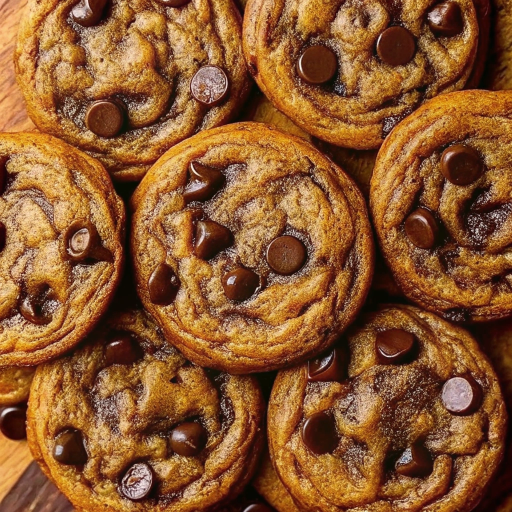 A close up of Pumpkin Chocolate Chip Cookies