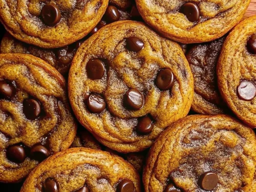 A close up of Pumpkin Chocolate Chip Cookies