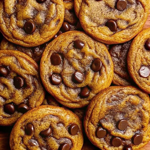 A close up of Pumpkin Chocolate Chip Cookies