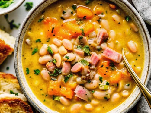 Top view of Basic Ham and Bean Soup
