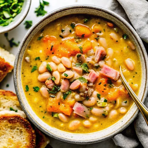 Top view of Basic Ham and Bean Soup