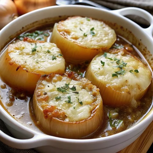 Close up of Slow Cooker French Onion Soup