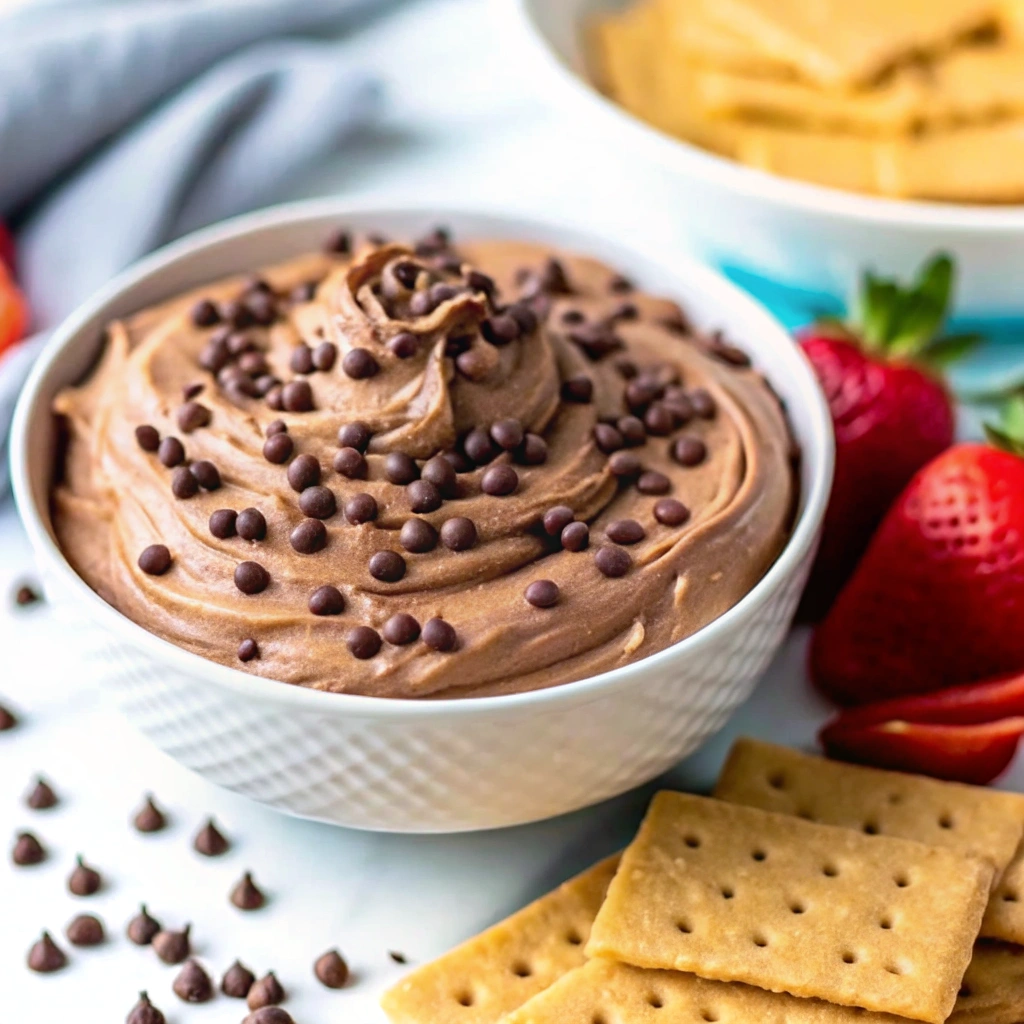 Image of Edible Brownie Batter Dip served with biscuits