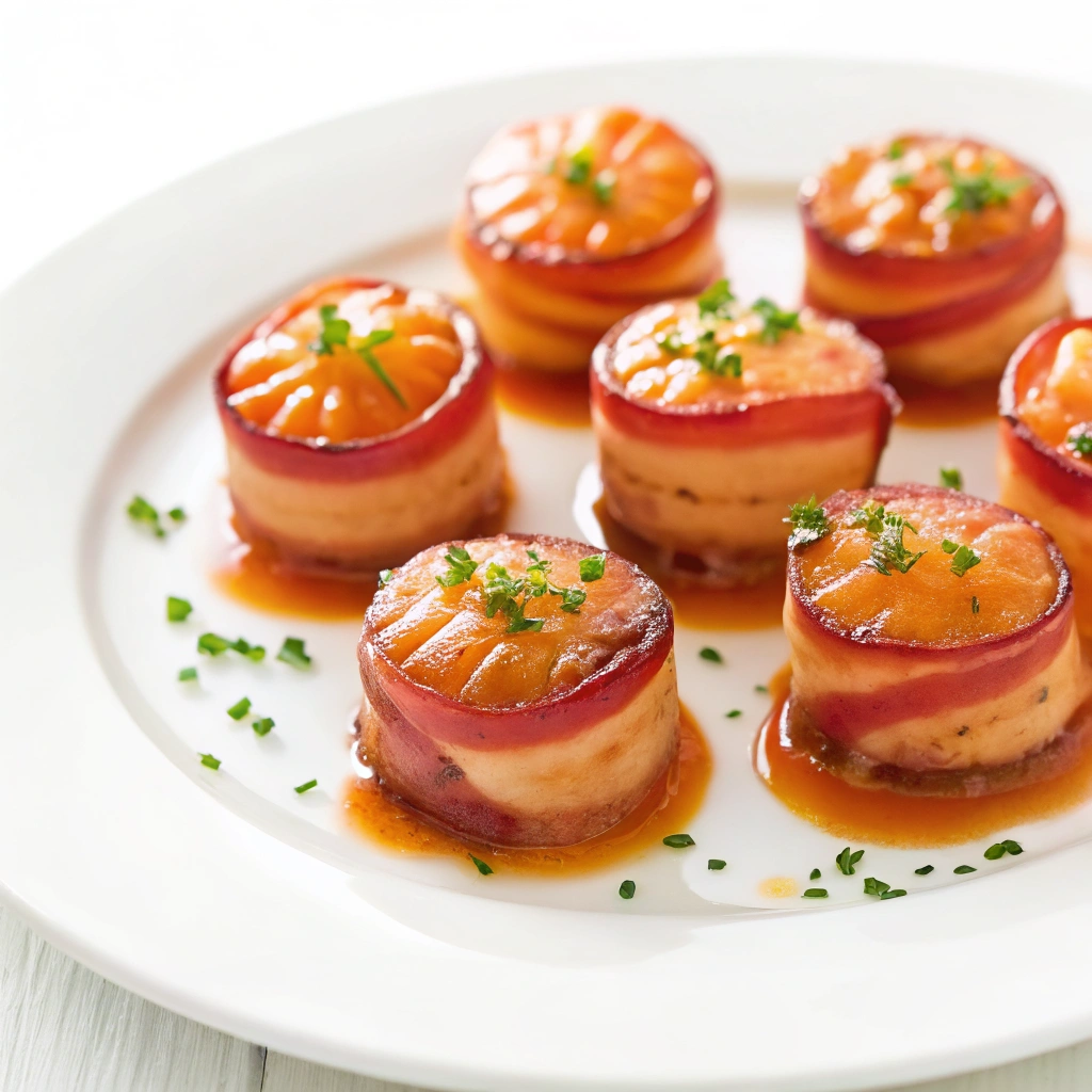 Bacon-Wrapped Scallops with Maple Glaze
