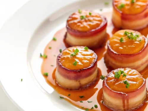 Bacon-Wrapped Scallops with Maple Glaze
