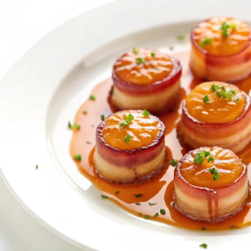 Bacon-Wrapped Scallops with Maple Glaze