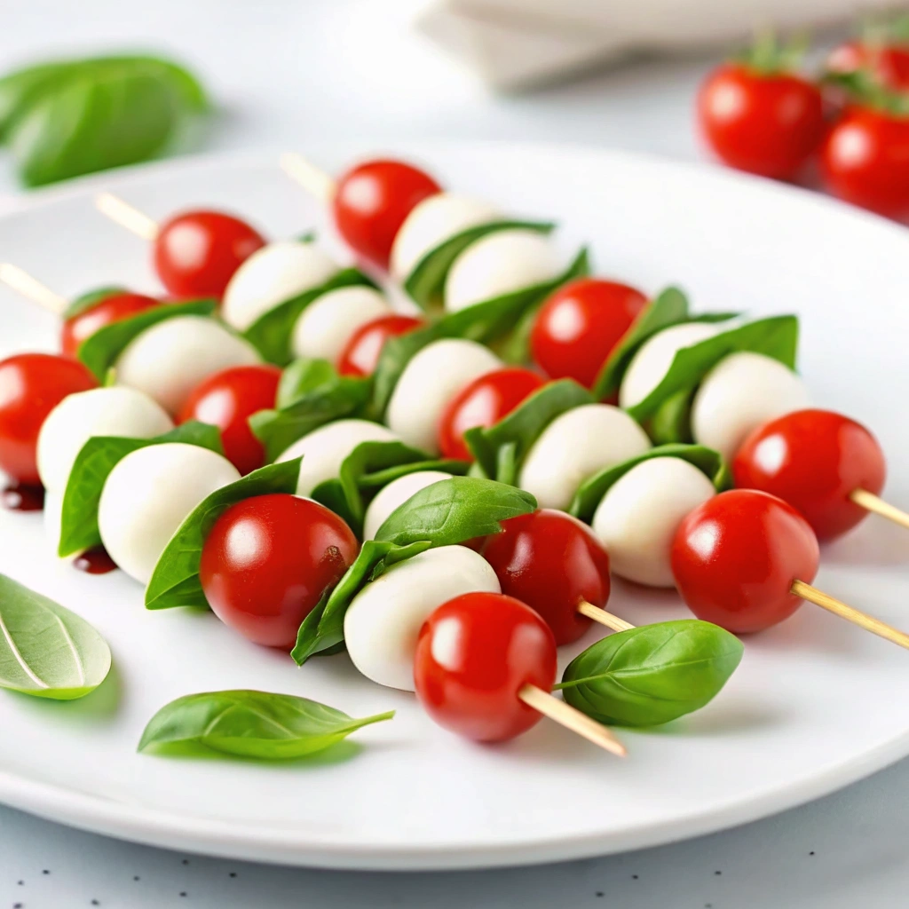 Caprese Skewers with Fresh Mozzarella