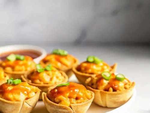 Buffalo Chicken Dip Cups in Tortilla Bowls