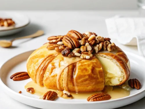Baked Brie en Croute with Honey and Nuts