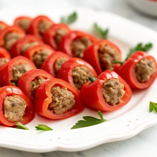 Stuffed Cherry Peppers with Italian Sausage