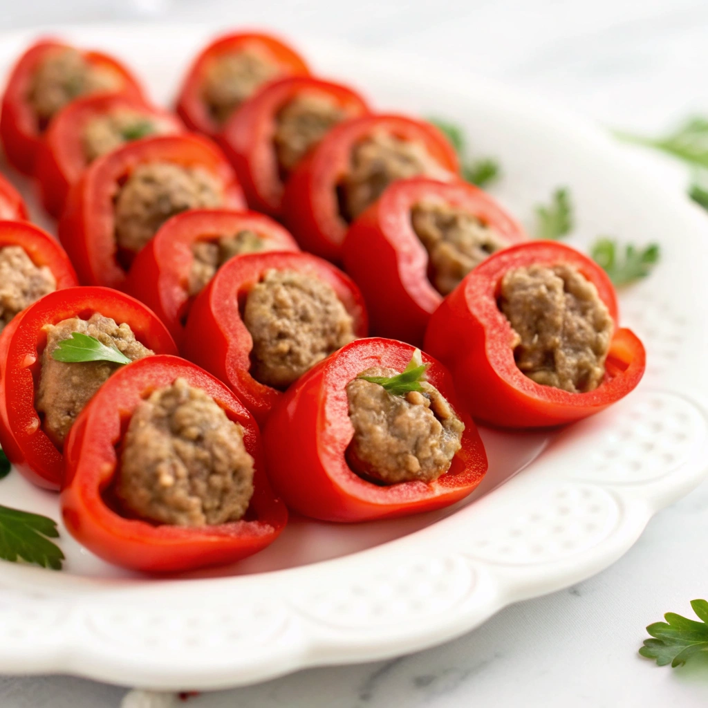 Stuffed Cherry Peppers with Italian Sausage