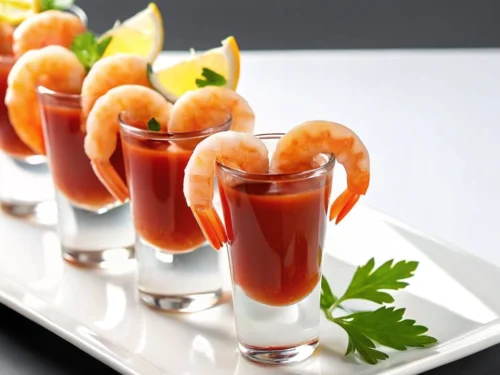 Shrimp Cocktail Shooters with Spicy Cocktail Sauce